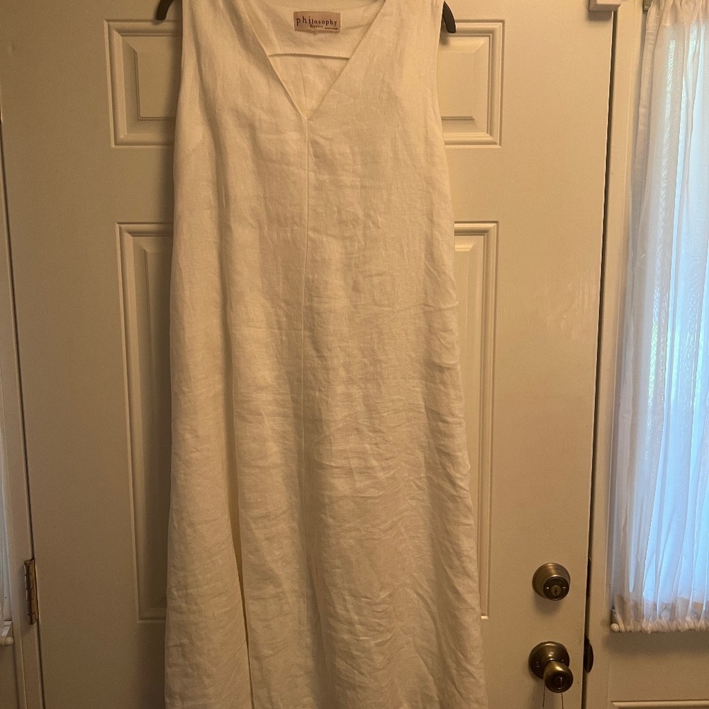 Philosophy White Linen Dress